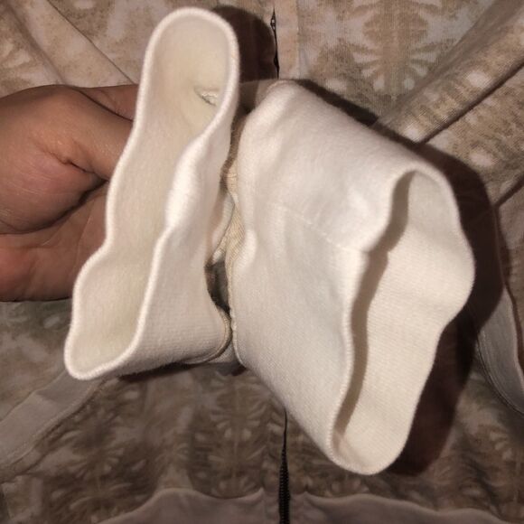 Woolrich L Ivory Taupe Cotton Full Zip Hoodie - Picture 7 of 11